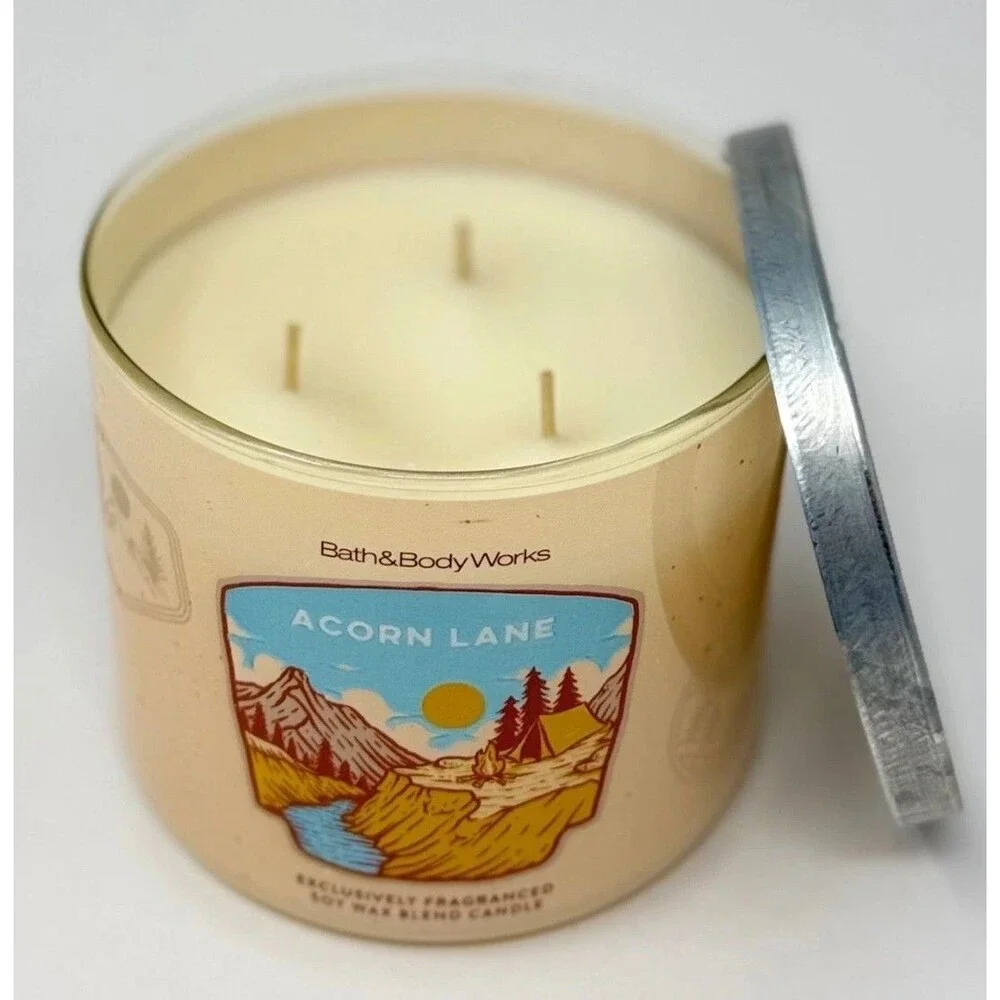 NEW BATH & BODY WORKS ACORN LANE SOY WAX BLEND CANDLE 3 WICK 14.5 OZ LARGE